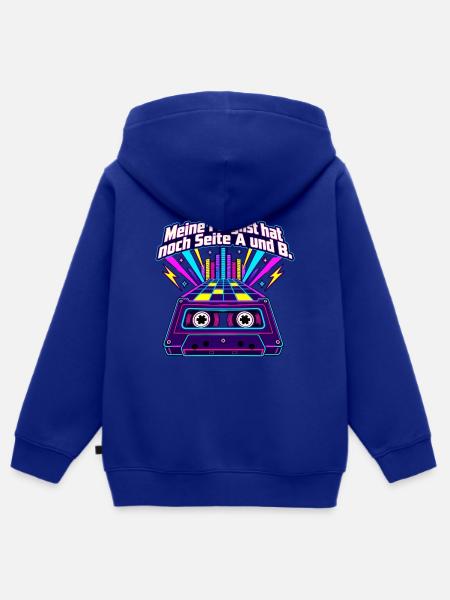 80er Musikfan Mixtape Kassette Nostalgie - Kinder Premium Organic Zip Hoodie - Royalblau