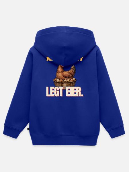 Hühnerhalter - Legt Eier - Kinder Premium Organic Zip Hoodie - Royalblau