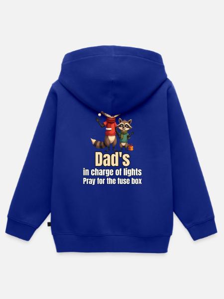Dad's in charge of lights - Kinder Premium Organic Zip Hoodie - Royalblau