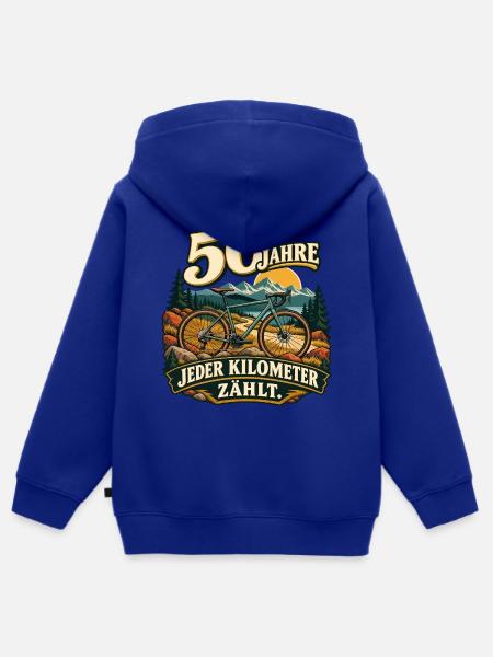 50 Jahre – Jeder Kilometer zählt - Kinder Premium Organic Zip Hoodie - Royalblau