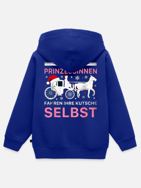 Echte Prinzessinnen Kutsche Weihnachten Pferd - Kinder Premium Organic Zip Hoodie - Royalblau