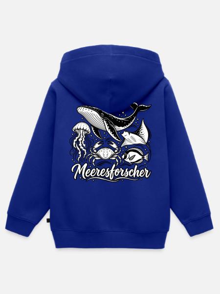 Meeresforscher Meerestiere  Kopieren - Kinder Premium Organic Zip Hoodie - Royalblau