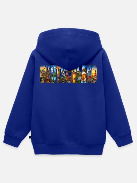 Deutschland Collage: Sehenswürdigkeiten - Kinder Premium Organic Zip Hoodie - Royalblau