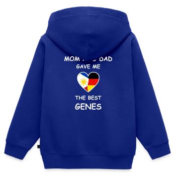 Philippines Germany Genes Heart White - Kinder Premium Organic Zip Hoodie - Royalblau - Hinten - AI Model Kid Male (0cm)