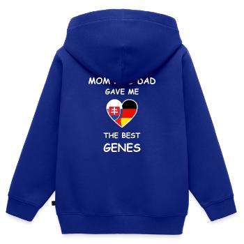 Slowakische Wurzeln & Deutschland - Best Genes - Kinder Premium Organic Zip Hoodie - Royalblau - Hinten - AI Model Kid Male (0cm)