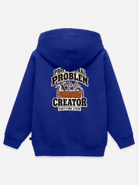 Professioneller Problemlöser Teilzeit-Fixer - Kinder Premium Organic Zip Hoodie - Royalblau