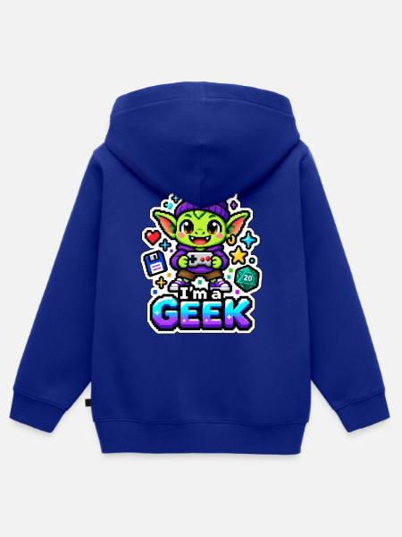 ICH BIN EIN NERD - Goblinspieler - Kinder Premium Organic Zip Hoodie - Royalblau
