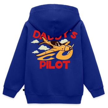 Daddy's Pilot Flugzeug Cartoon - Kinder Premium Organic Zip Hoodie - Royalblau - Hinten - AI Model Kid Male (0cm)