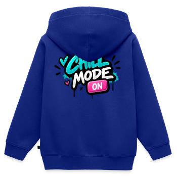 Chillmodus Neon Graffiti - Kinder Premium Organic Zip Hoodie - Royalblau - Hinten - AI Model Kid Male (0cm)