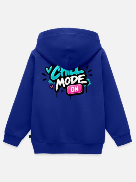 Chillmodus Neon Graffiti - Kinder Premium Organic Zip Hoodie - Royalblau