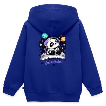 Panda Astronaut auf Umlaufbahn - Kinder Premium Organic Zip Hoodie - Royalblau - Hinten - AI Model Kid Male (0cm)