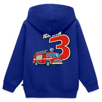 3. Geburtstag Feuerwehr - Kinder Premium Organic Zip Hoodie - Royalblau - Hinten - AI Model Kid Male (0cm)