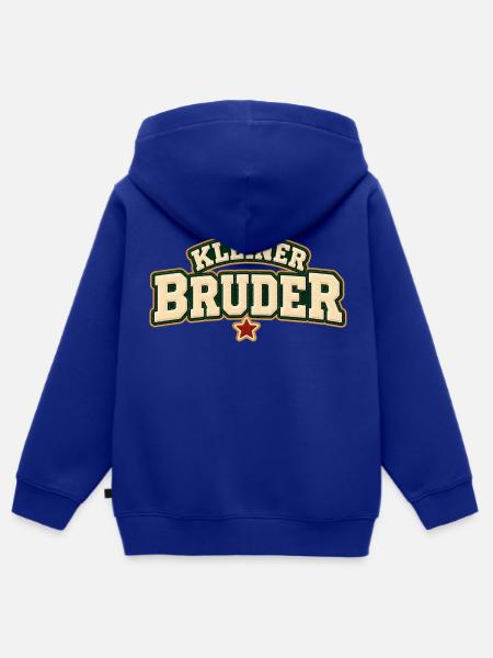Kleiner Bruder Geschwistershirt - Kinder Premium Organic Zip Hoodie - Royalblau