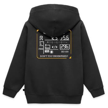 Fotograf - Kinder Premium Organic Zip Hoodie - Schwarz - Hinten - AI Model Kid Male (0cm)