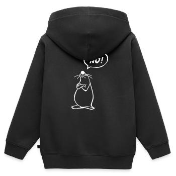 NÖ Maus - Kinder Premium Organic Zip Hoodie - Schwarz - Hinten - AI Model Kid Male (0cm)
