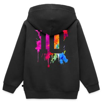 10 JAHRE 10. GEBURTSTAG - Kinder Premium Organic Zip Hoodie - Schwarz - Hinten - AI Model Kid Male (0cm)