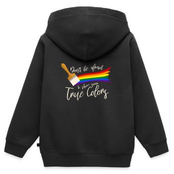 Gay Pride - Kinder Premium Organic Zip Hoodie - Schwarz - Hinten - AI Model Kid Male (0cm)
