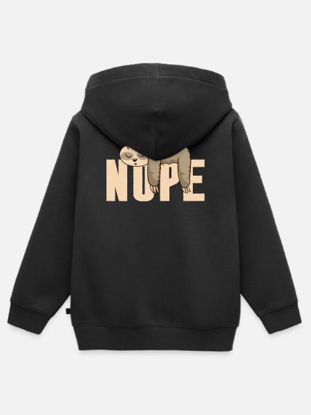 Nope Sloth - Kinder Premium Organic Zip Hoodie - Schwarz