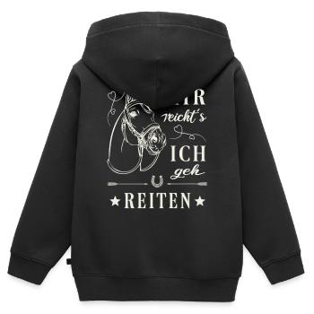 Reiten mir reicht`s - Kinder Premium Organic Zip Hoodie - Schwarz - Hinten - AI Model Kid Male (0cm)