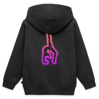 Turnerin Gymnastik Handstand Kinder Turnen Mädchen - Kinder Premium Organic Zip Hoodie - Schwarz - Hinten - AI Model Kid Male (0cm)