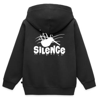 Dudelsack - Kinder Premium Organic Zip Hoodie - Schwarz - Hinten - AI Model Kid Male (0cm)