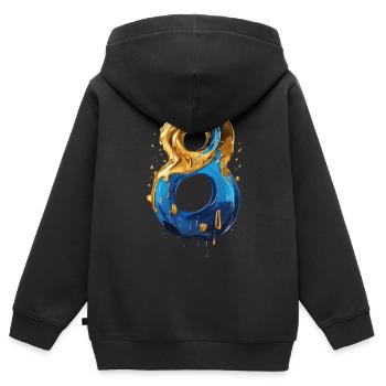 NR. 8 NUMMER 8 COOL 8. GEBURTSTAG - Kinder Premium Organic Zip Hoodie - Schwarz - Hinten - AI Model Kid Male (0cm)