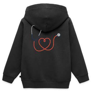 Stethoskop Logo Symbol Symbol - Kinder Premium Organic Zip Hoodie - Schwarz - Hinten - AI Model Kid Male (0cm)