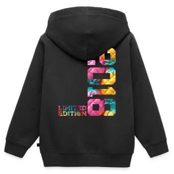 8. GEBURTSTAG LIMITED EDITION 2018 - Kinder Premium Organic Zip Hoodie - Schwarz - Hinten - AI Model Kid Male (0cm)