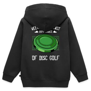 Frisbee - Kinder Premium Organic Zip Hoodie - Schwarz - Hinten - AI Model Kid Male (0cm)