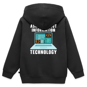 I.T. Dept Haben Sie versucht, es aus- und wieder a - Kinder Premium Organic Zip Hoodie - Schwarz - Hinten - AI Model Kid Male (0cm)