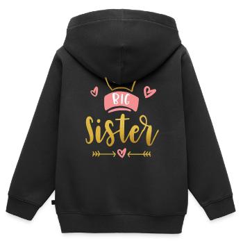 Big Sister Announcement – Baby & Kids Clothes - Kids Premium Organic Zip-up Hoodie - black - Back - AI Model Kid Male (0cm)