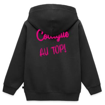 RUHESTAND. RUHESTAND. PENSIONIERT. RUHESTAND - Kinder Premium Organic Zip Hoodie - Schwarz - Hinten - AI Model Kid Male (0cm)