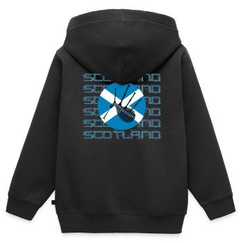 Dudelsack - Kinder Premium Organic Zip Hoodie - Schwarz - Hinten - AI Model Kid Male (0cm)