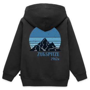 Höhe Zugspitze Design - Kinder Premium Organic Zip Hoodie - Schwarz - Hinten - AI Model Kid Male (0cm)