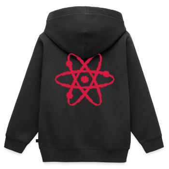 Wissenschaftliches Symbol - Kinder Premium Organic Zip Hoodie - Schwarz - Hinten - AI Model Kid Male (0cm)