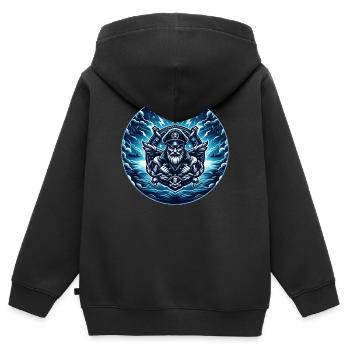 Kapitän im Sturm Logo - Kinder Premium Organic Zip Hoodie - Schwarz - Hinten - AI Model Kid Male (0cm)