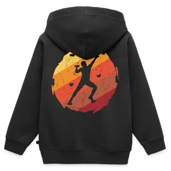 Bergsteiger Bouldern Klettern Boulder - Kinder Premium Organic Zip Hoodie - Schwarz - Hinten - AI Model Kid Male (0cm)