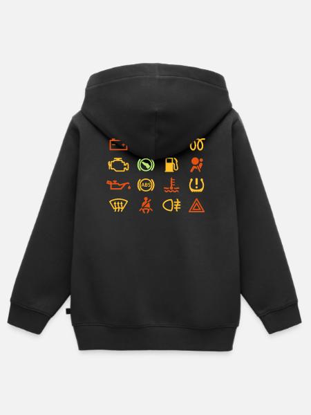 Auto-Kontrollleuchten - Kinder Premium Organic Zip Hoodie - Schwarz