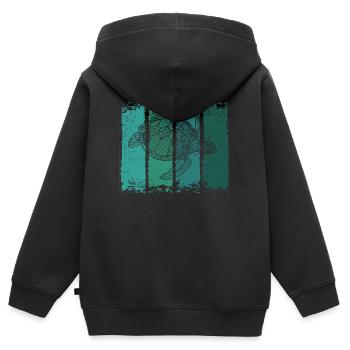 Schildkröte - Kinder Premium Organic Zip Hoodie - Schwarz - Hinten - AI Model Kid Male (0cm)