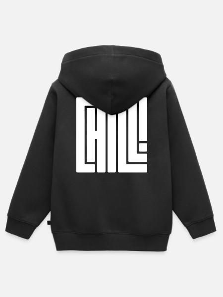 Chill doch - Kinder Premium Organic Zip Hoodie - Schwarz