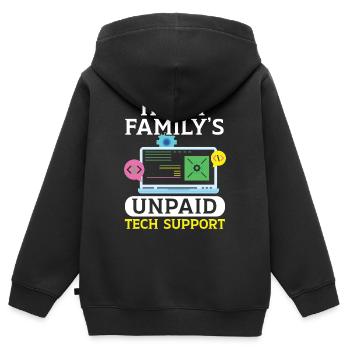 Bitte starten Sie Ihren Computer neu - Kinder Premium Organic Zip Hoodie - Schwarz - Hinten - AI Model Kid Male (0cm)