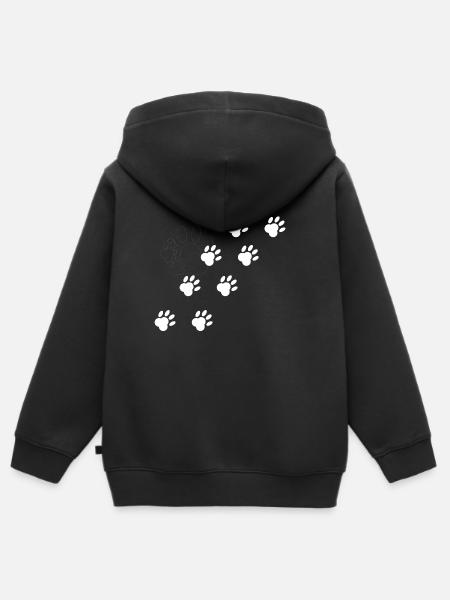 Pfotenabdrücke - Kinder Premium Organic Zip Hoodie - Schwarz