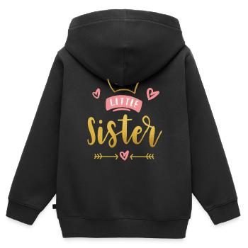 Little Sister Announcement – Baby & Kids Clothes - Kids Premium Organic Zip-up Hoodie - black - Back - AI Model Kid Male (0cm)