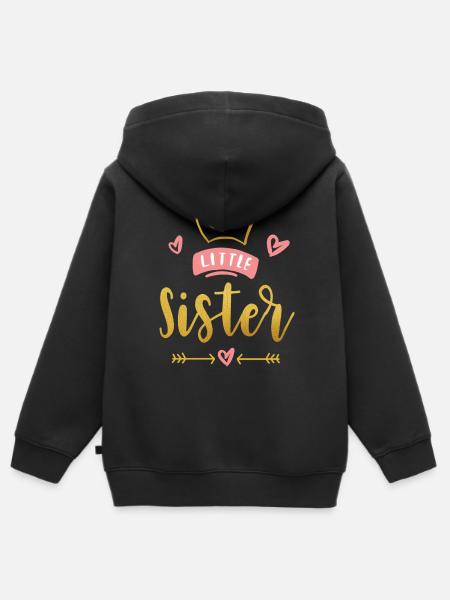 Little Sister Announcement – Baby & Kids Clothes - Kids Premium Organic Zip-up Hoodie - black