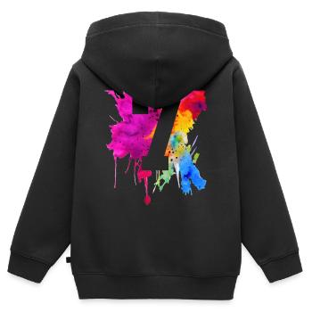 7 JAHRE 7. GEBURTSTAG - Kinder Premium Organic Zip Hoodie - Schwarz - Hinten - AI Model Kid Male (0cm)