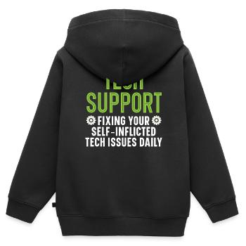 Keine Sorge, ich kenne mich mit Computern aus - Kinder Premium Organic Zip Hoodie - Schwarz - Hinten - AI Model Kid Male (0cm)