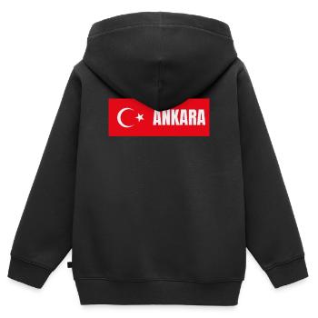 Ankara City in türkischer Flagge - Kinder Premium Organic Zip Hoodie - Schwarz - Hinten - AI Model Kid Male (0cm)