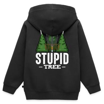 Frisbee - Kinder Premium Organic Zip Hoodie - Schwarz - Hinten - AI Model Kid Male (0cm)