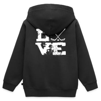 Eishockey - Kinder Premium Organic Zip Hoodie - Schwarz - Hinten - AI Model Kid Male (0cm)