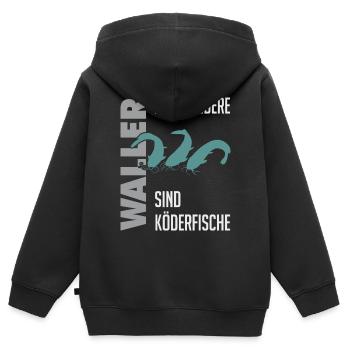 Wels fischen Kampf mit dem starken Wels - Kinder Premium Organic Zip Hoodie - Schwarz - Hinten - AI Model Kid Male (0cm)